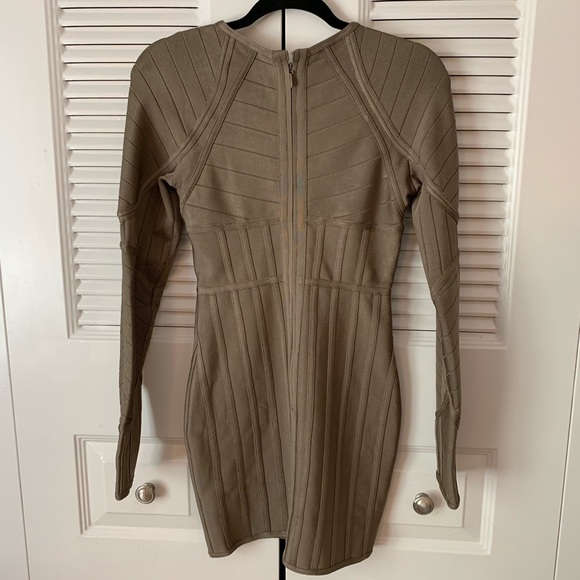 House of CB long sleeve khaki bandage bodycon - Picture 4 of 7